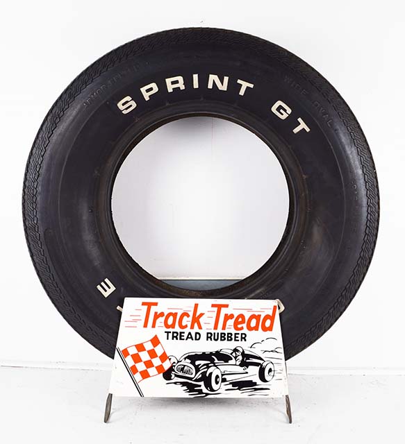 Gillette Sprint GT Tire With Track Tread Tire Stand