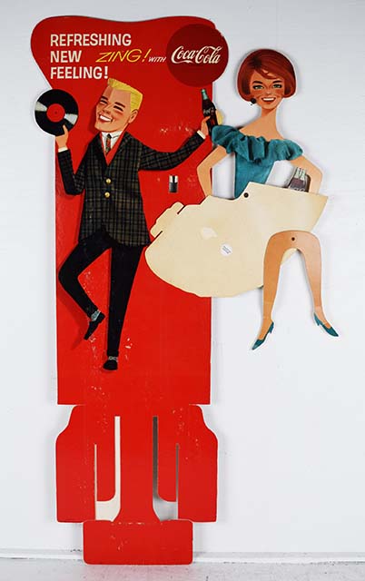 1962 N.O.S. Zing With Coca Cola Die Cut Cardboard Rocker