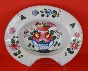 French Decorated Barber Bloodletting Bowl Shaving Basin