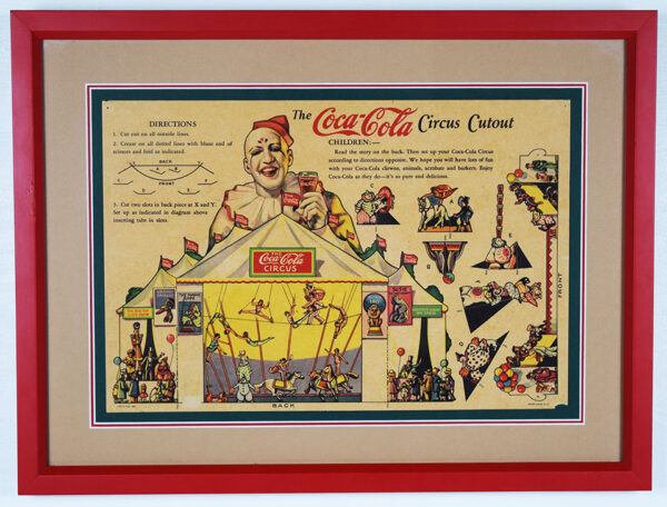 Coca Cola Circus Childrens Cutout Fountain Service Giveaway