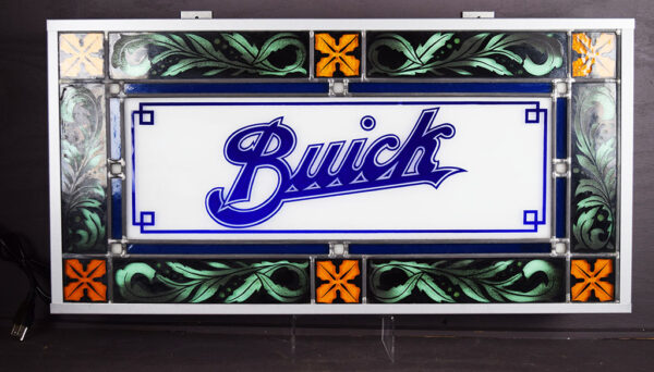 1976 Buick Dealership Stained Glass Window Panel Cabinet