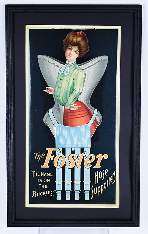 Celluloid Over Cardboard Foster Hose Supporters Framed Sign