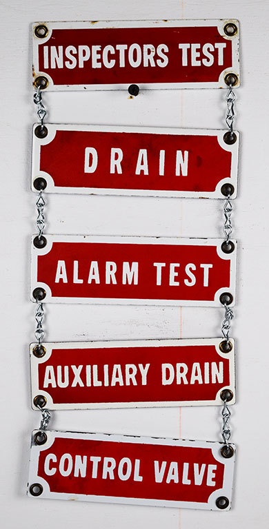 Five Vintage Fire Alarm Signal Porcelain Signs Alarm Test