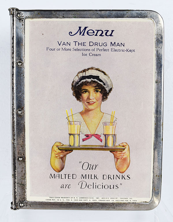 Van The Drug Man Soda Fountain Menu Yeast Foam Ad