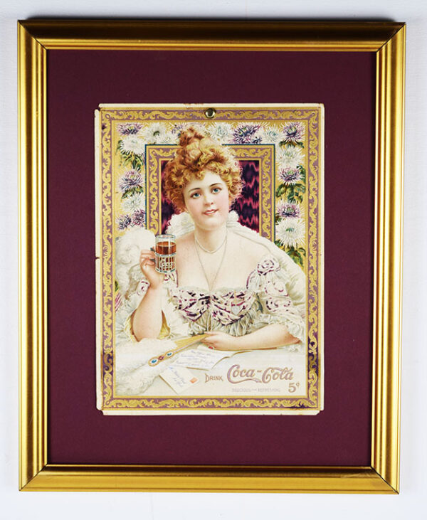 1903 Coca Cola Calendar Top Hilda Clark Rare Framed Piece