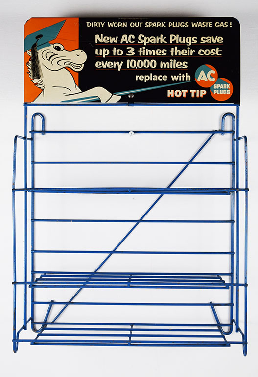AC Spark Plugs Metal Display Rack Hot Tip Sparky