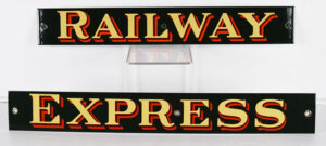 Railway Express Porcelain Faced Signs Railroad Train Sign