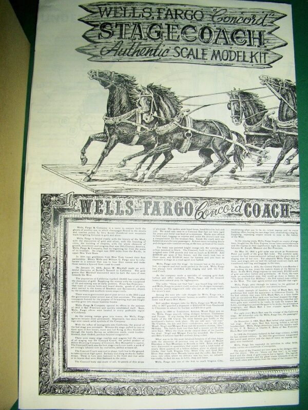 Marx Wells Fargo Stage Coach Model Kit Mint In Box - Image 3