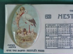 Nestle Baby Food 1910 Celluloid Calendar Blotter