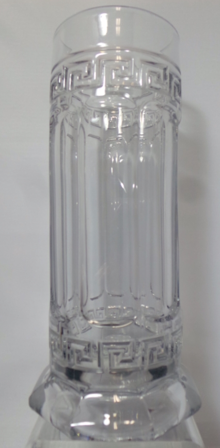 Heisey Greek Key Soda Fountain Glass Straw Holder