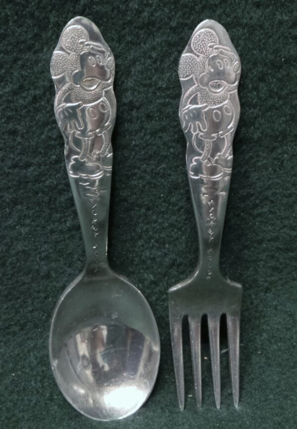 1930s Mickey Mouse Childs Fork and Spoon