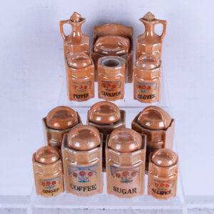 13 Piece Child's Luster Ware Toy Canister Set Made In Japan