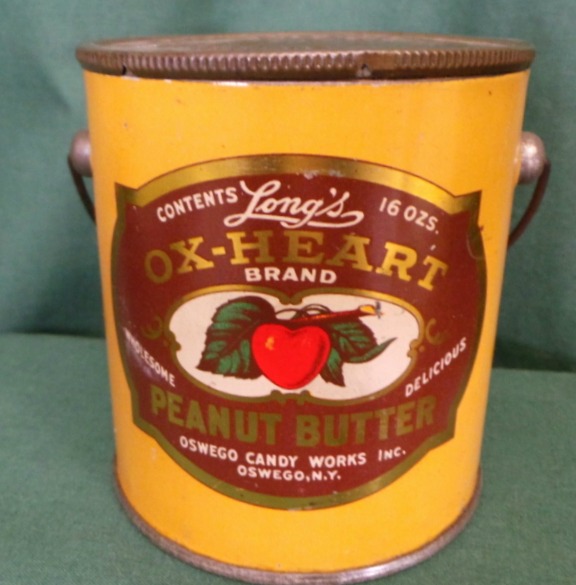Peanut Butter Pail Tin Ox Heart