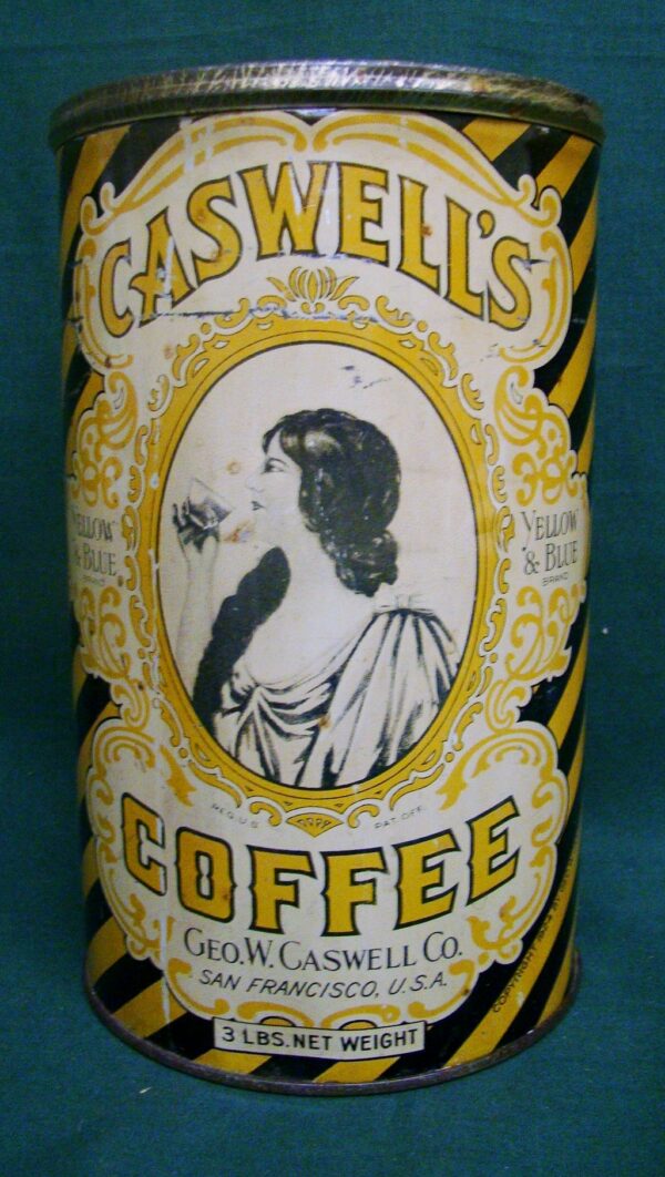 Tin Coffee Can Caswell Brand