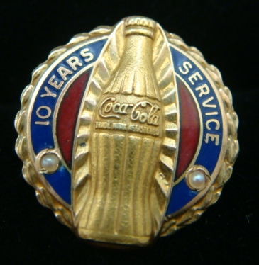 Coca Cola Service Pin Award 10 Year
