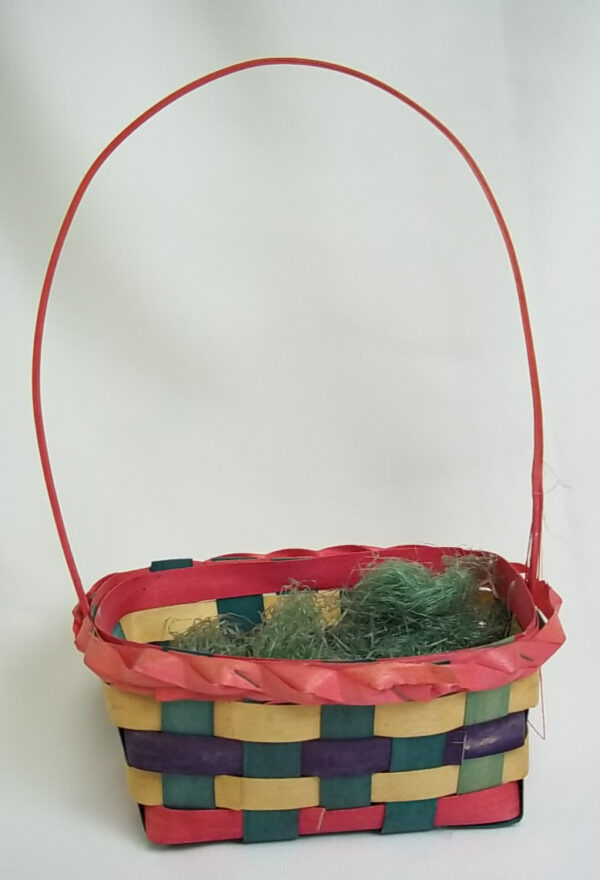 Vintage Easter Basket Woven Reed Taiwan