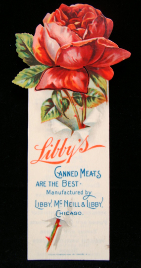 Bookmark With Rose Celluloid Libby Meats