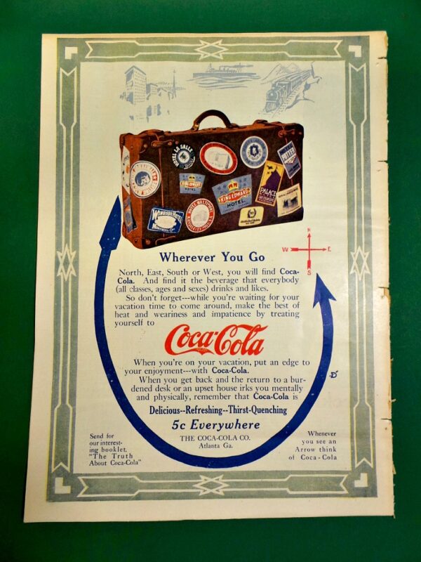 Coca Cola Advertisement Back Cover of 1911 Magazine