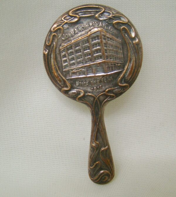 Ladies Silver Plate Purse Mirror Utica NY