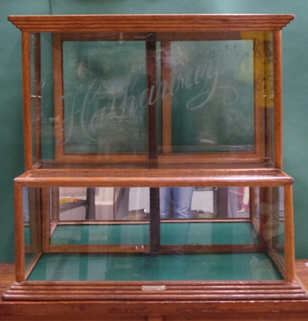 Hathaway Etched Glass Oak Showcase Step Back
