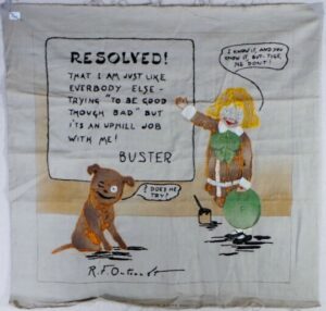 Buster Brown Embroidered Pillow Top