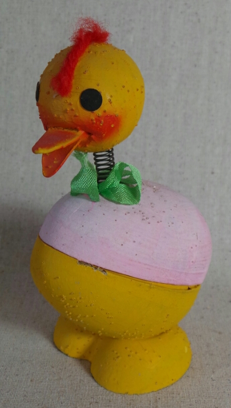 Easter Candy Container Paper Mache Figural Chicken