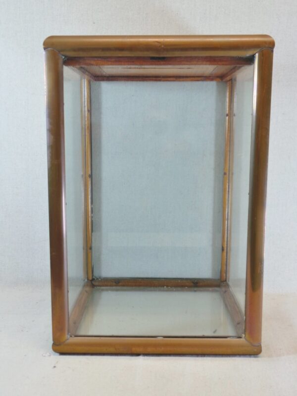 Brass Cornered Wooden Lid Visible Ballot Box Glass Sides