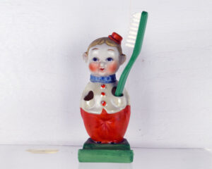 Toothbrush Holder Clown Porcelain