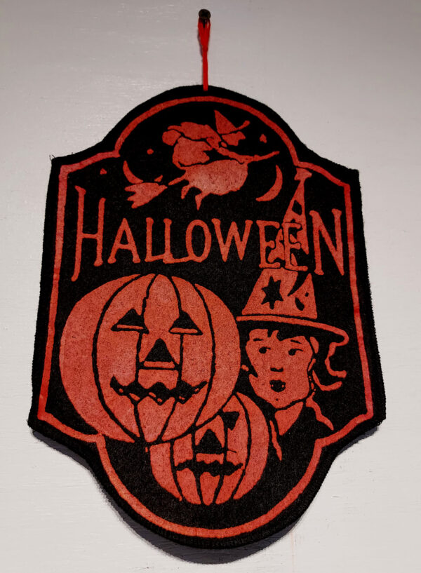 Halloween Felt Counter Pad Printed Graphics Jack O Lantern