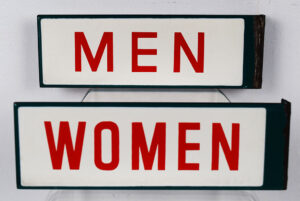 Associated Flying A Gas Station Rest Room Flange Signs Pair