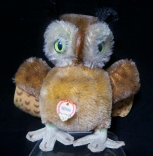 Steiff Wise Owl with Paper Tag Wittie Stuffed Mohair Owl
