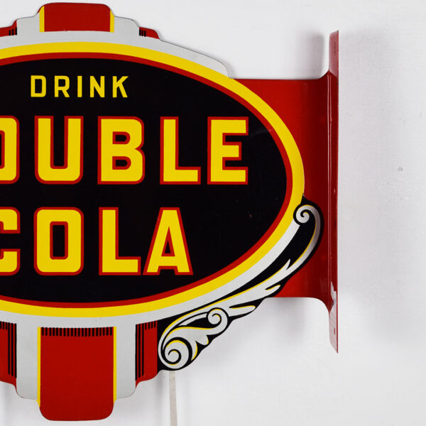 Nice Drink Double Cola Die Cut Metal Flange Sign TAC# 013498