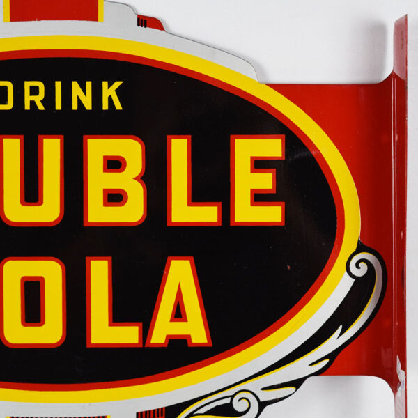 Nice Drink Double Cola Die Cut Metal Flange Sign TAC# 013498