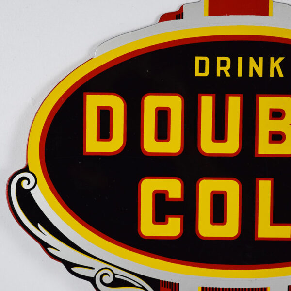 Nice Drink Double Cola Die Cut Metal Flange Sign TAC# 013498