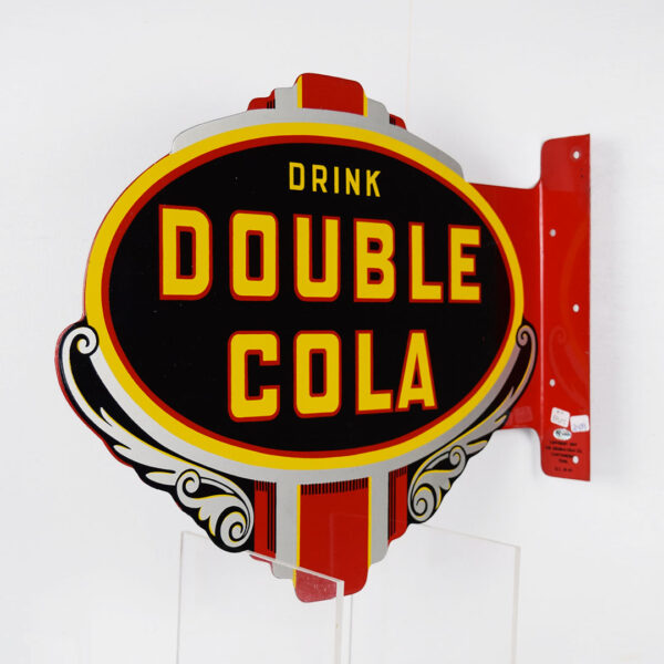 Nice Drink Double Cola Die Cut Metal Flange Sign TAC# 013498