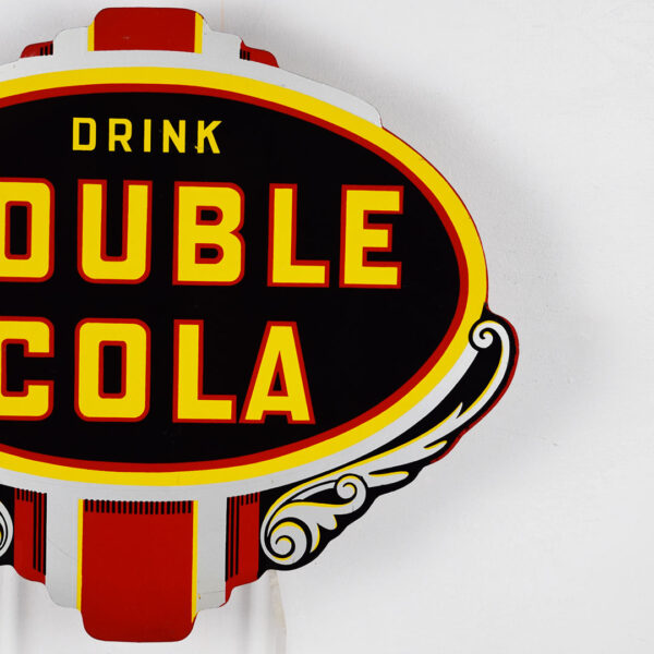 Nice Drink Double Cola Die Cut Metal Flange Sign TAC# 013498