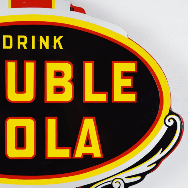 Nice Drink Double Cola Die Cut Metal Flange Sign TAC# 013498