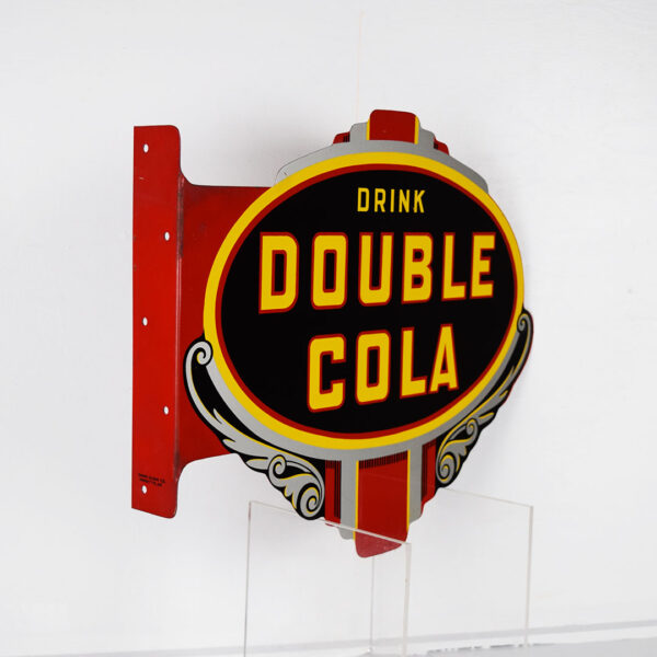 Nice Drink Double Cola Die Cut Metal Flange Sign TAC# 013498