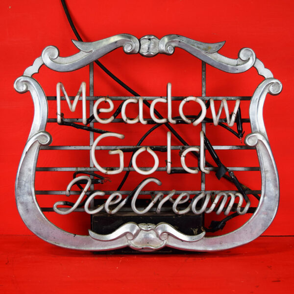 Meadow Gold Ice Cream Dual Color Hanging Neon Sign