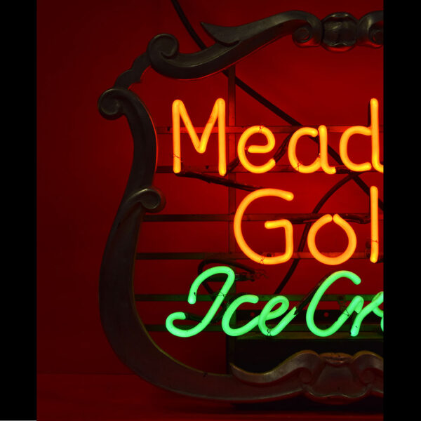 Meadow Gold Ice Cream Dual Color Hanging Neon Sign