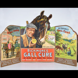 Bickmore's Gall Cure Cardboard Sign Tri Fold Display 1900s TAC #043618