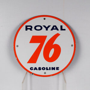Royal 76 Gasoline Porcelain Face Gas Pump Plate 11.5 Inches