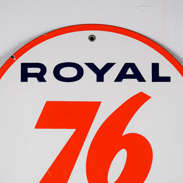 Royal 76 Gasoline Porcelain Face Gas Pump Plate 11.5 Inches