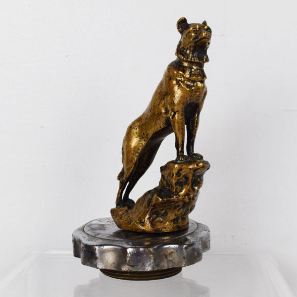 1920s Bronze Radiator Mascot Standing Dog Hood Ornament