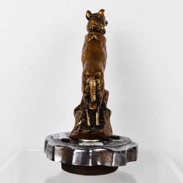 1920s Bronze Radiator Mascot Standing Dog Hood Ornament