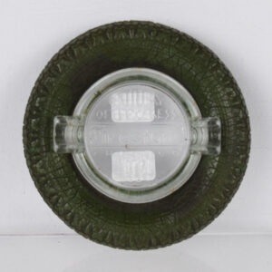 1934 Firestone Century Of Progress Clear Ashtray Green Tire