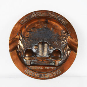 Who Serves Progress Serves America General Motors Ashtray