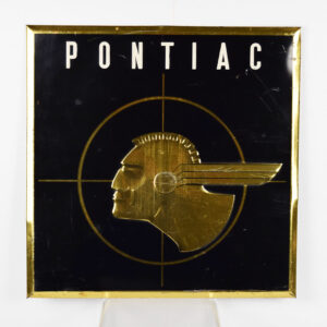 1930s Pontiac Dealership Metal Over Cardboard Embossed Sign