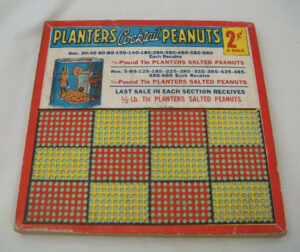 Planters Peanut Mr. Peanut Punch Board