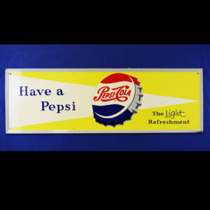 Have A Pepsi Embossed Bottle Cap Metal Horizontal Sign 1958 TAC# 043784